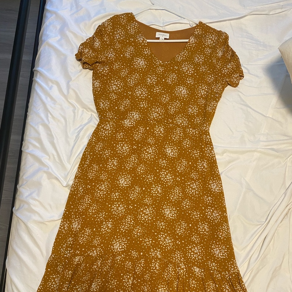 Mustard midi length dress